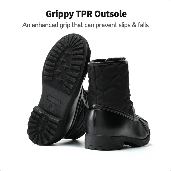 Kids Warm Lining Ankle Boots - BLACK - 4
